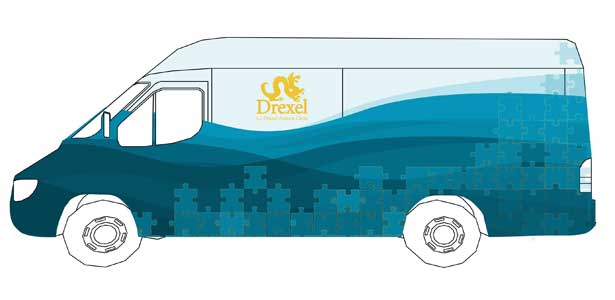 A preliminary design concept by a group of Drexel students for the A.J. Drexel Autism institute's mobile clinic